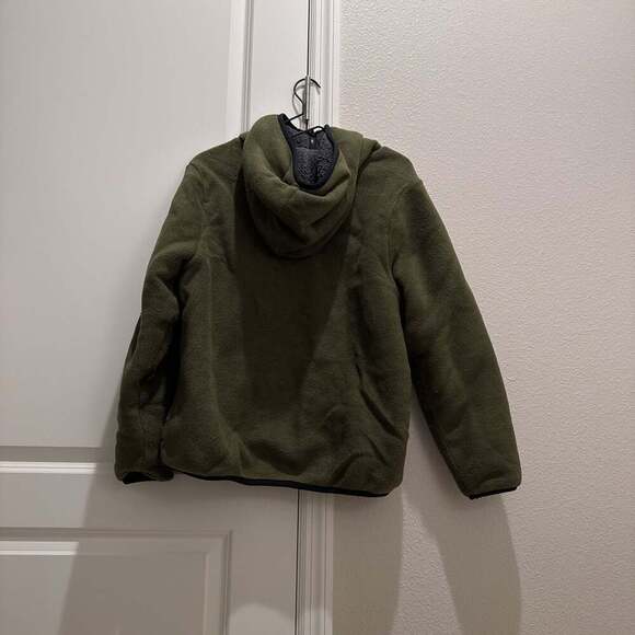 Victoria's Secret PINK Reversible Cozy Full Zip Sherpa Jacket Hoodie Olive Green - Picture 4 of 4
